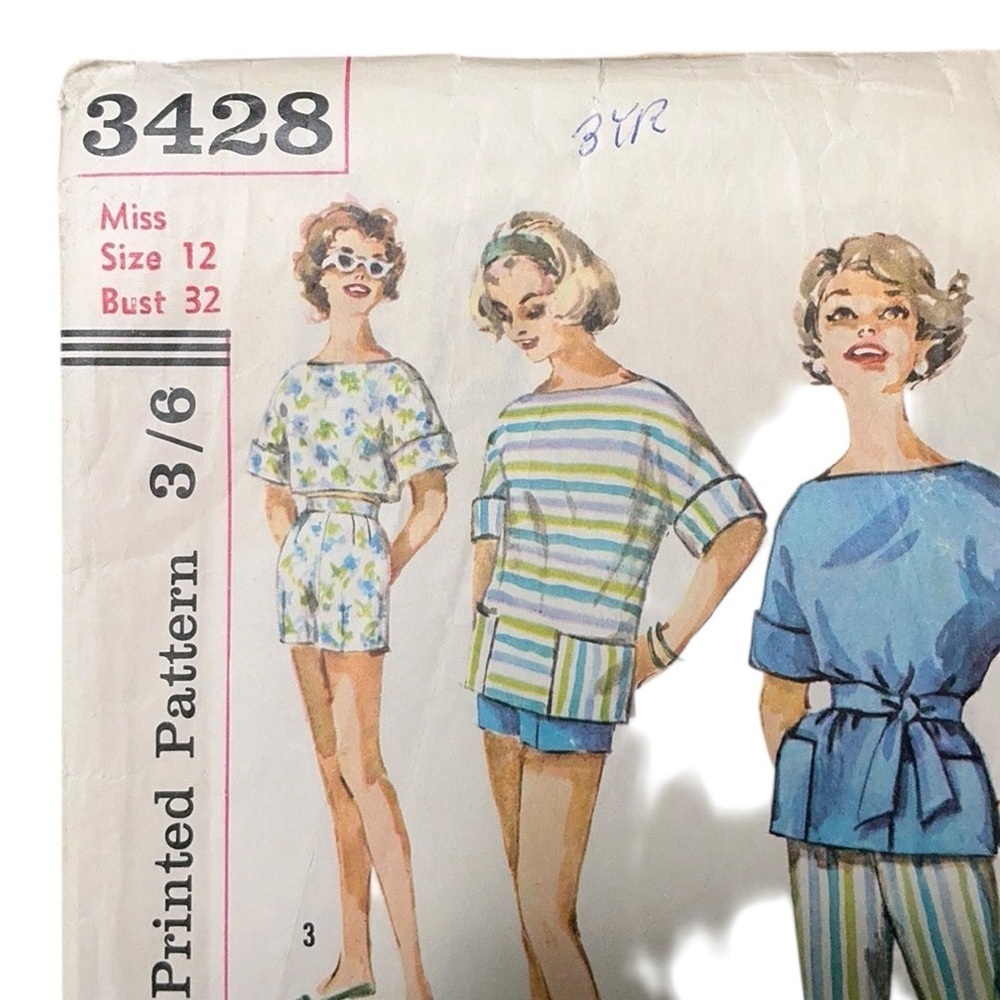Simplicity Vintage Pattern 3428 Shorts Top Pants Easy - Picture 2 of 7